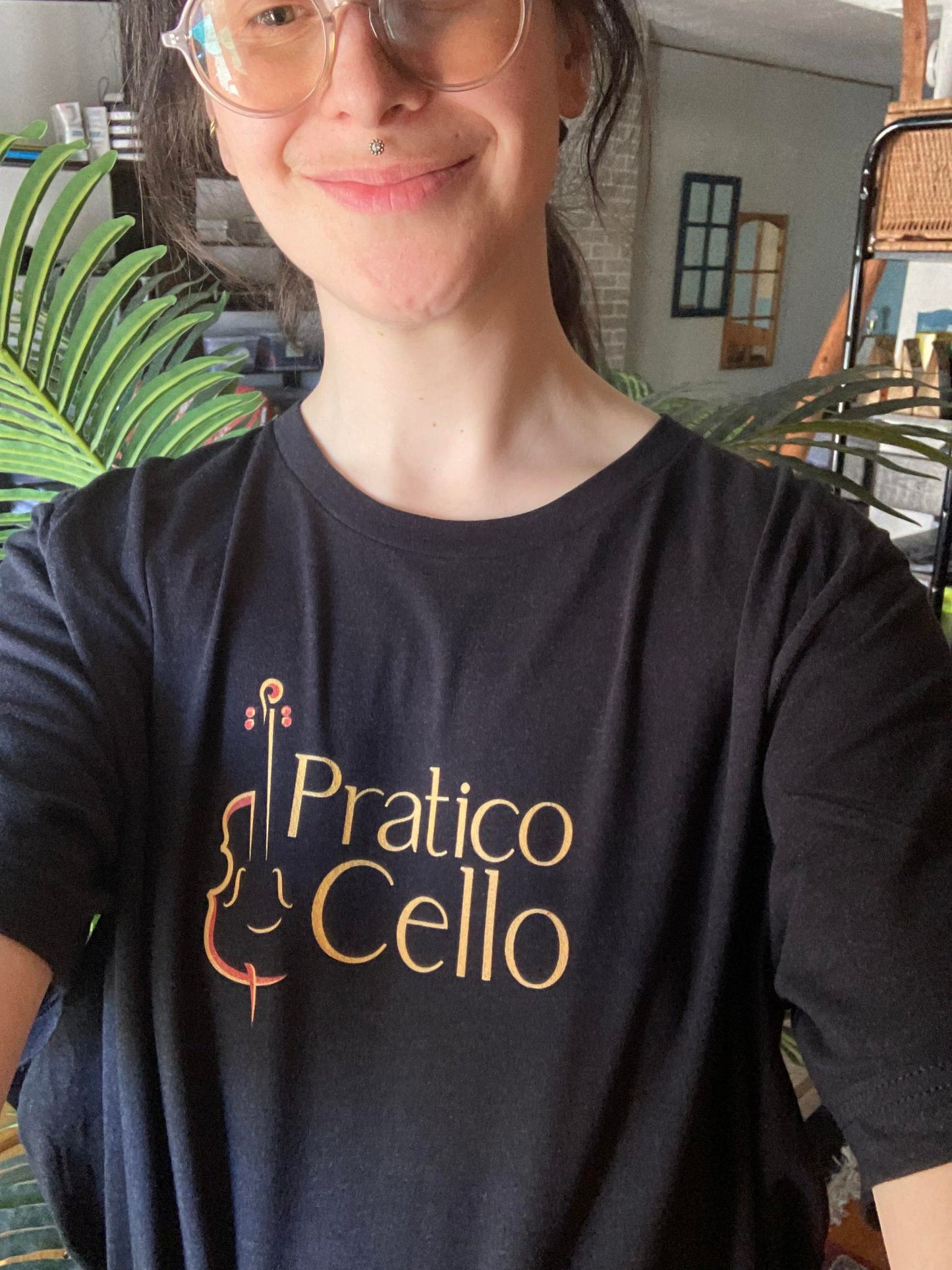 T-shirt unisexe avec logo de PraticoCello Noir