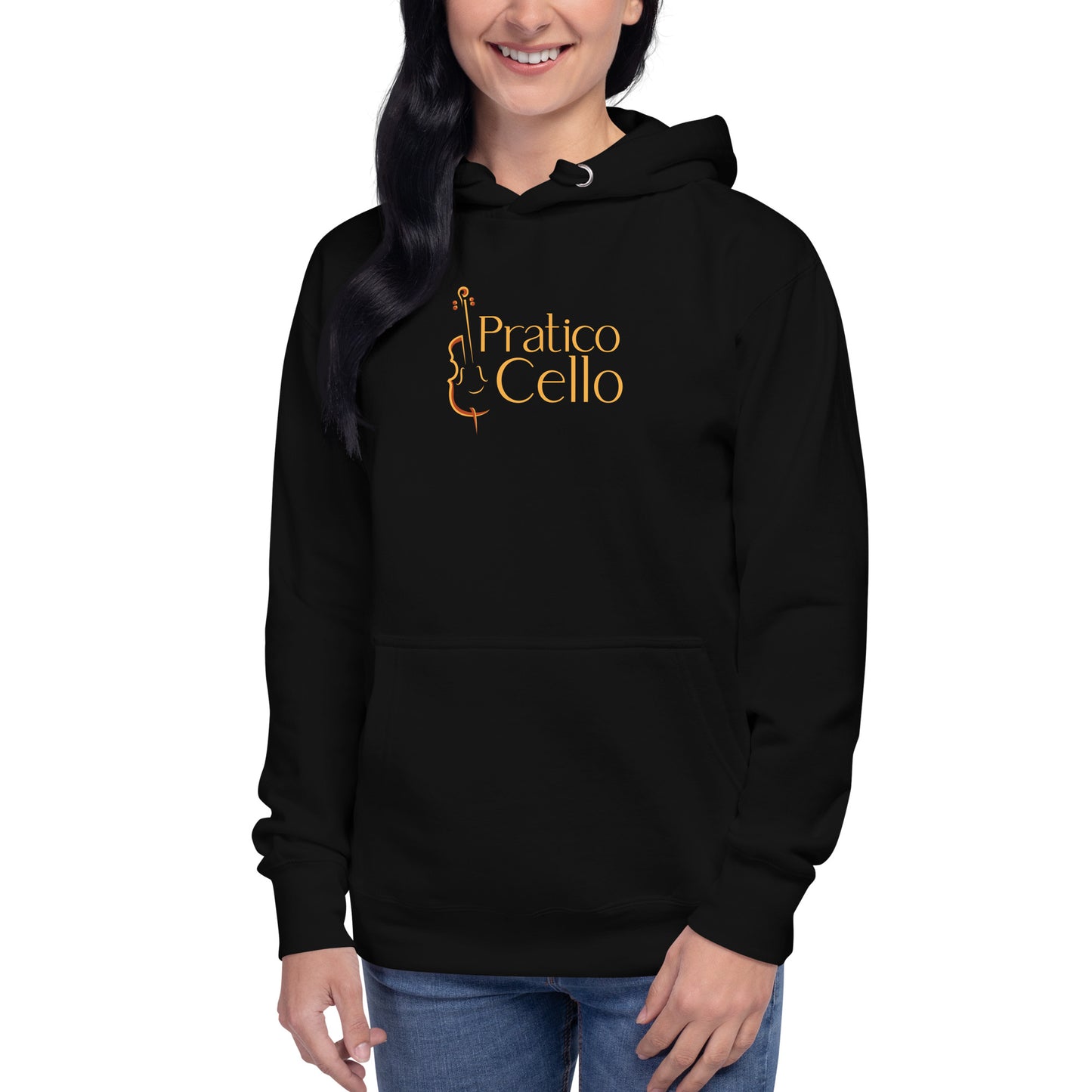 Hoodie unisexe avec logo de PraticoCello Noir