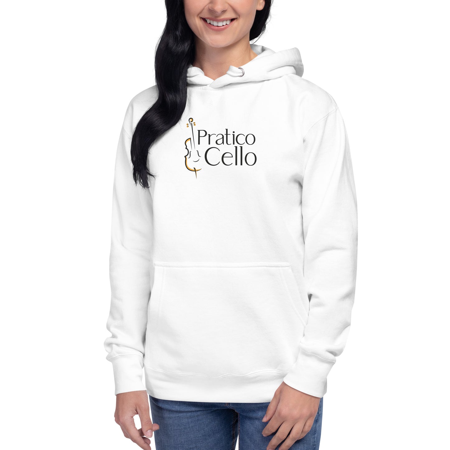 Hoodie unisexe avec logo de PraticoCello Blanc